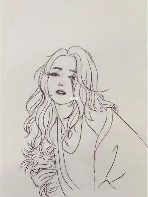 水溶性彩铅  #水彩人物  #彩铅手绘  #线稿  #迪丽热巴