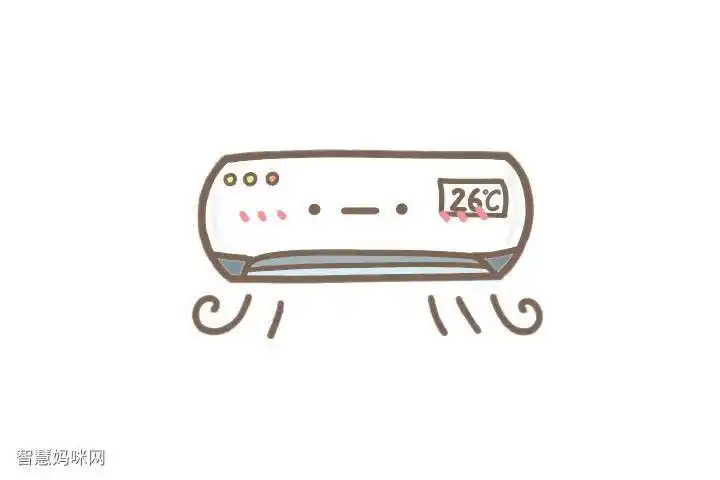 解暑妙招吹空调简笔画