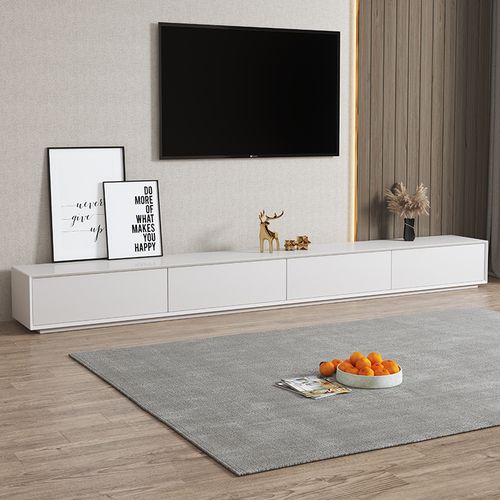 北欧极简电视柜简约现代茶几电视机柜组合小户型客厅白色轻奢地台