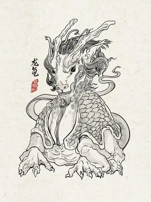 山海经之异兽线描【19.12-20.01】|纯艺术|绘画|设绘强_临摹作品-站酷