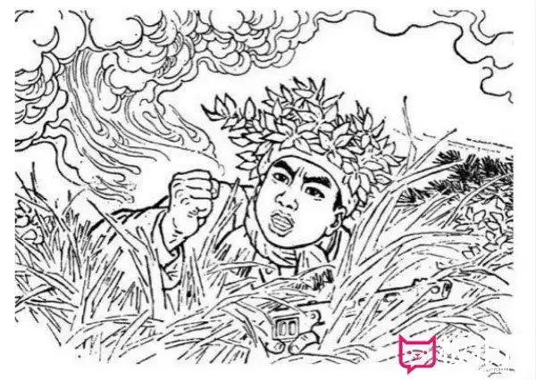 火烧邱少云简笔画