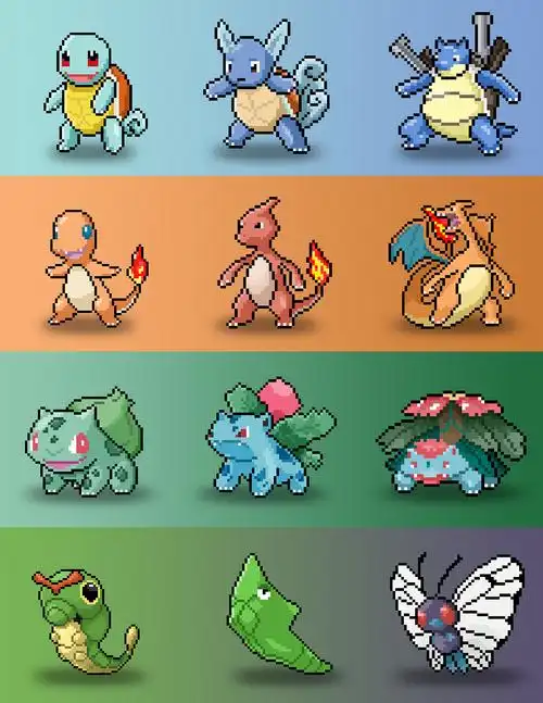 一组像素风格的神奇宝贝