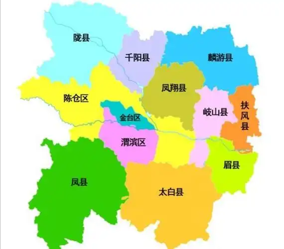 陕西宝鸡市3区9县,建成区面积排名,最大是岐山县,最小是麟游县