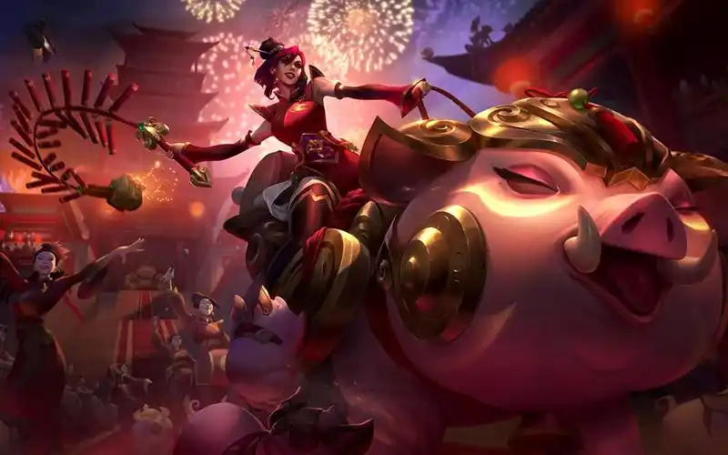 【lol】猪年限定皮肤!瑟庄妮(猪妹)-金猪烈焰皮肤预览!