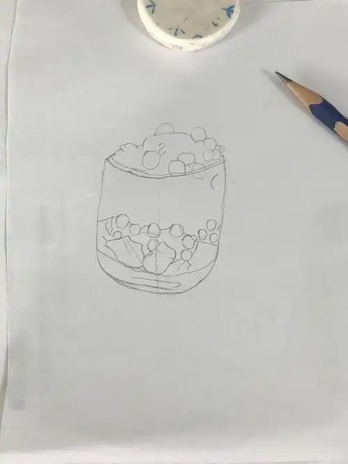 彩铅画丨炭烧珍珠奶茶