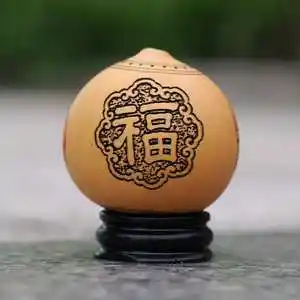 文玩家居福禄寿精品天然鸡蛋葫芦手捻葫芦烙画雕刻家居工艺品摆件