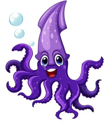 卡通粉色乌贼