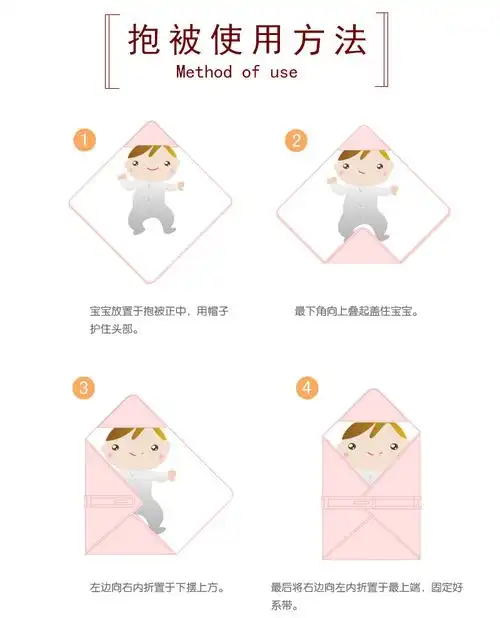 商品说明:一袋三用,抱袋,,小被子,又漂亮又暖又实用,头上有帽子