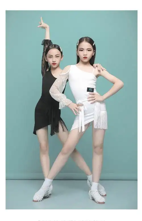 拉丁舞服装8小女孩练功服比赛服儿童节10中小学生舞蹈裙表演服女生