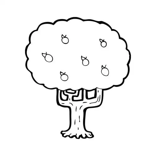 树与梨,矢量,用梨子白色背景上的卡通树