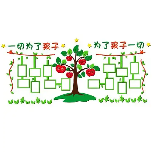 幼儿园照片树成成长树贴画亚克力3d立体培训班墙面墙贴