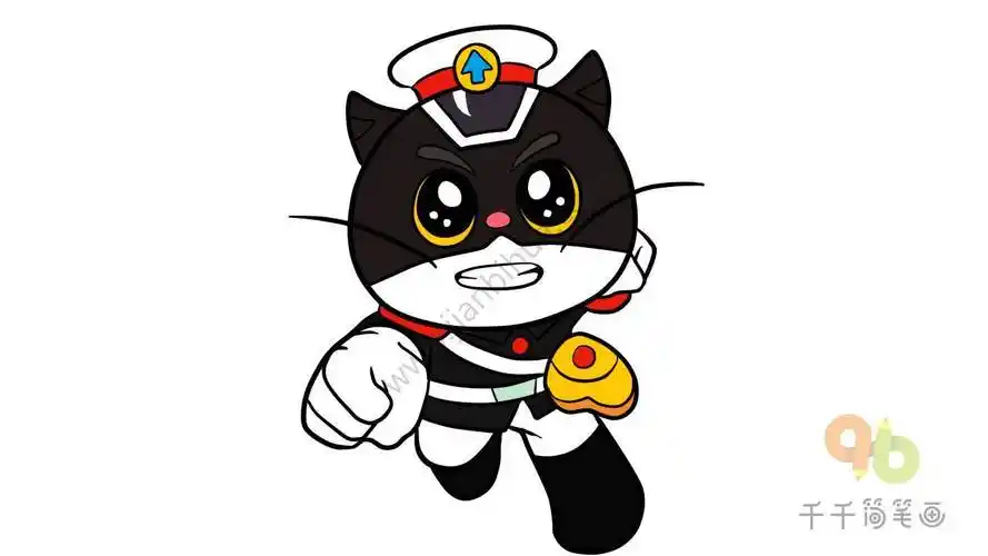 黑猫警长简笔画 黑猫警长简笔画图片