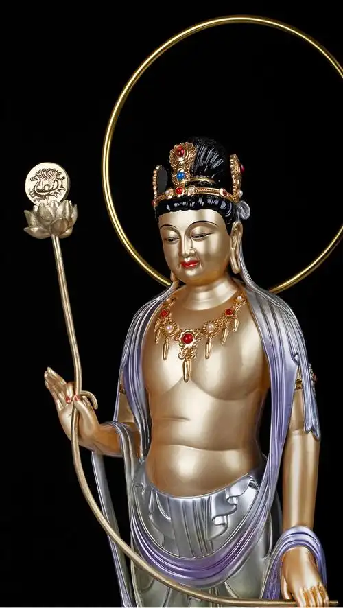 圣丰造像纯铜药师佛佛像日光菩萨月光菩萨东方三圣家用供佛摆件 19寸