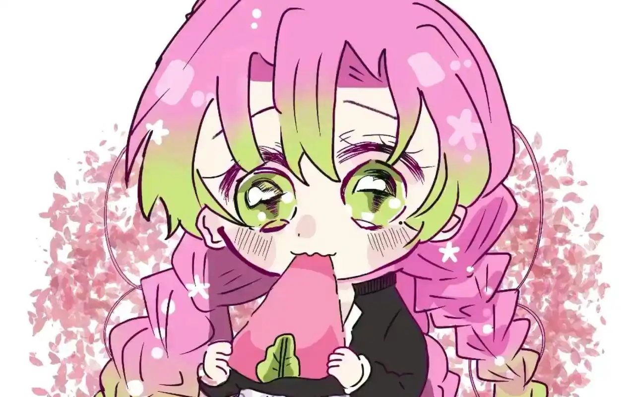 procreate绘画鬼灭之刃q版甘露寺蜜璃