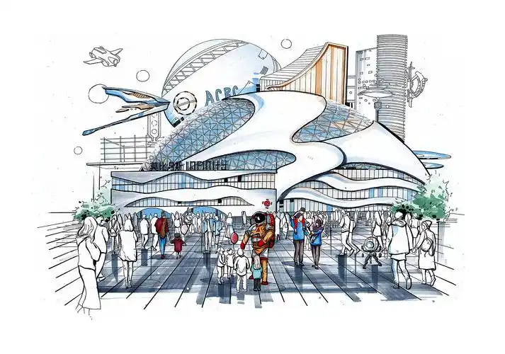 莫比乌斯——未来科技空间手绘设计快题