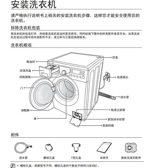 三星wd0804w8滚筒洗衣机使用说明书洗衣机安装环境