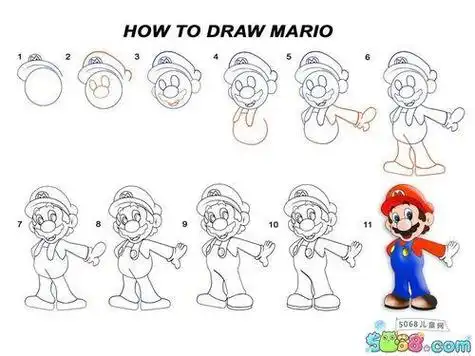 林志玲画马里奥简笔画