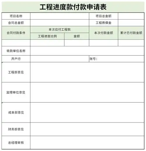 进度款申请表是根据工程进度,是双方根据施工进度约定的工程建设款.