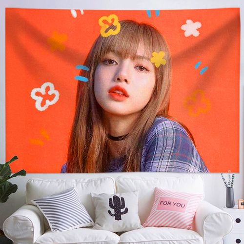 blackpink挂布lisa卧室背景布周边床头墙布海报挂毯房间宿舍装饰