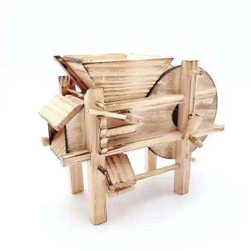 木质旅游工艺品碳化仿古农具谷风车农具风车庙会玩具