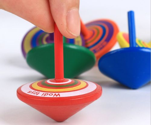 桌面陀螺玩具木制彩色儿童37岁幼儿园小礼礼物陀螺