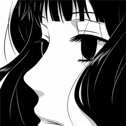 丧动漫黑白系背景图女生 假装成一片云让落日落在我心上_qq头像个性网