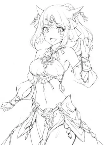 人物黑白动漫素材插画绘画线稿手绘女生男生长发短发转载二次元美少女