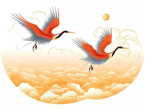 中国风祥云传统祥云仙鹤元素