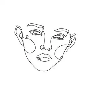 女子单线抽象素描孤立矢量手绘线绘制.