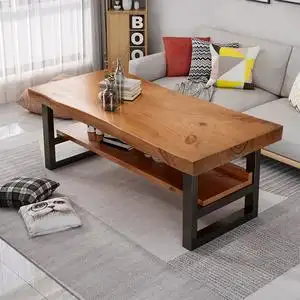 北欧实木大板客厅家用沙发茶几小户型泡茶桌简约现代原木茶台组合