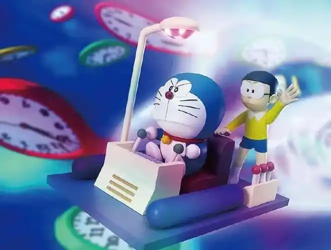 大雄可以和机器猫哆啦a梦一起跳入抽屉,进入时光隧道,驾驶时光机穿越
