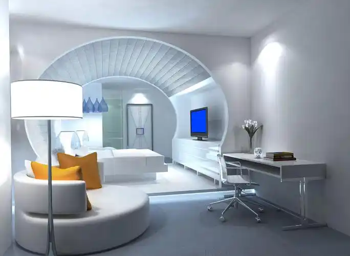 现代科技感卧室装修设计效果图素材下载