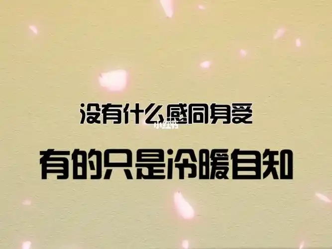 没有什么感同身受只有冷暖自知