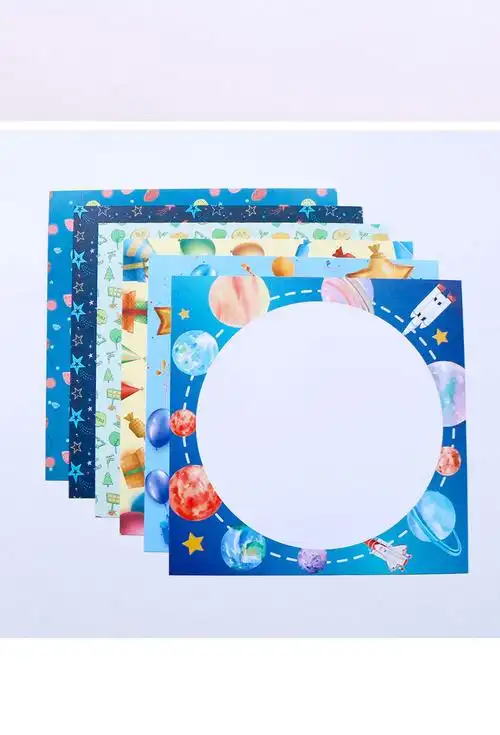 dj好物senmu创意花边卡纸裱边框彩色厚卡纸儿童美术手工绘画涂鸦diy