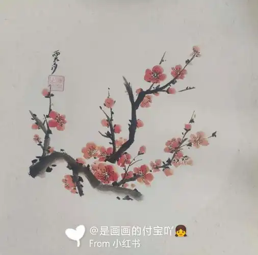 国画小白初学梅花含步骤图