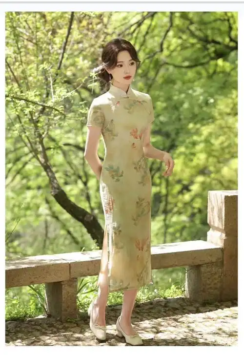 国潮改良旗袍女2024年夏季新款气质清新素雅复古民国风连衣裙 - 17网