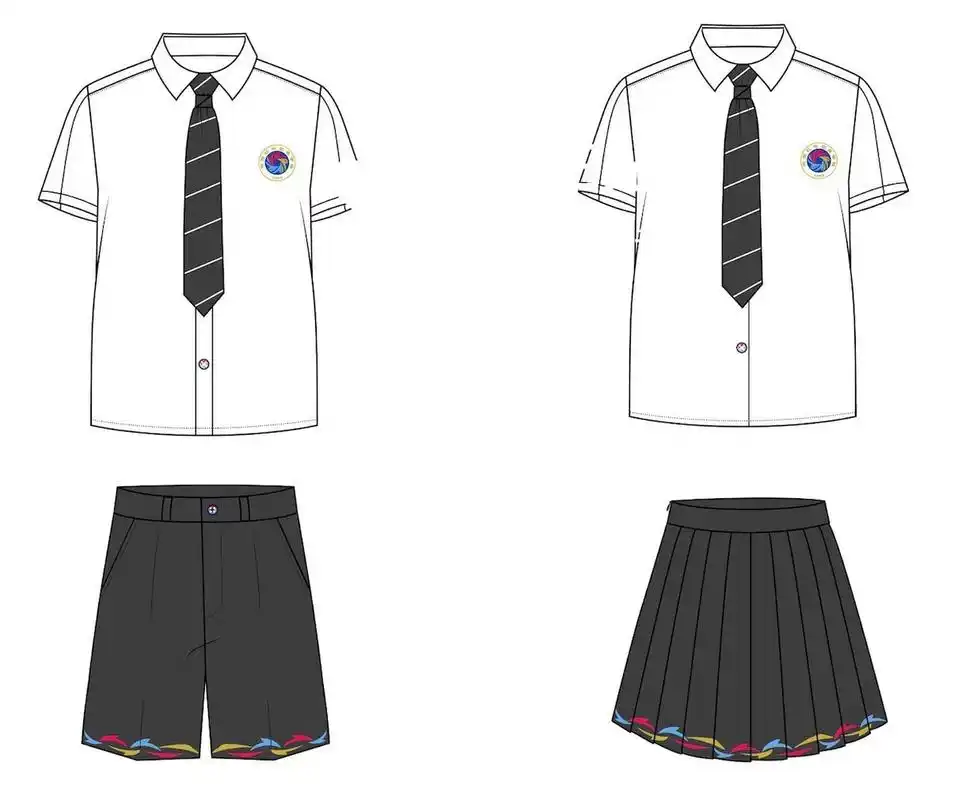 校服设计学生作品分享服装款式图1 上学期几乎上了一学期的网课,最后