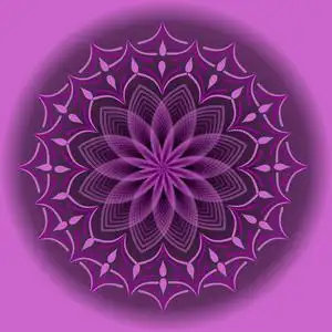 淡紫色曼陀罗在精神训练和冥想和光学艺术风格照片