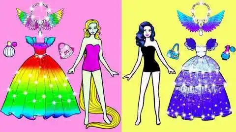 纸娃娃美容:娜比莎公主穿着美丽的裙子,都绊倒在她的石榴裙下!