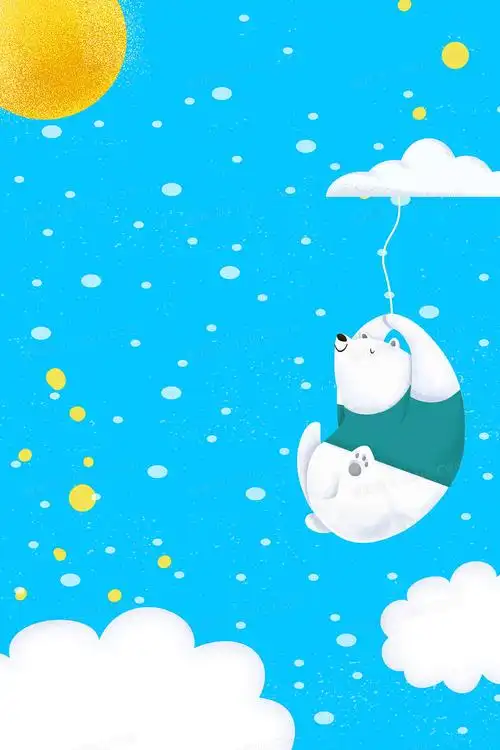 可爱小熊蓝色卡通风背景