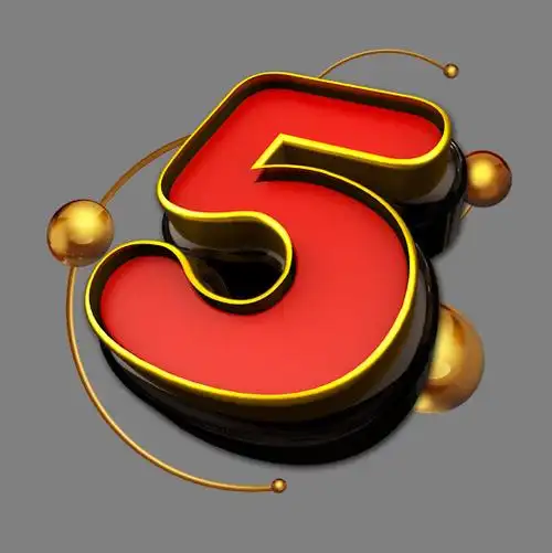 字魂网 艺术字 喜庆黑金风立体炫酷倒计时数字5 图片品质:原创设计