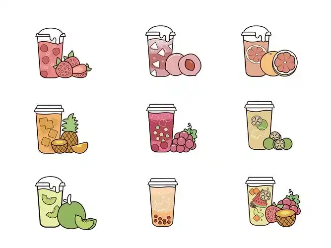 果茶菜单插画设计