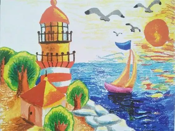 创意油画棒儿童画分享,很优秀的少儿美术作品