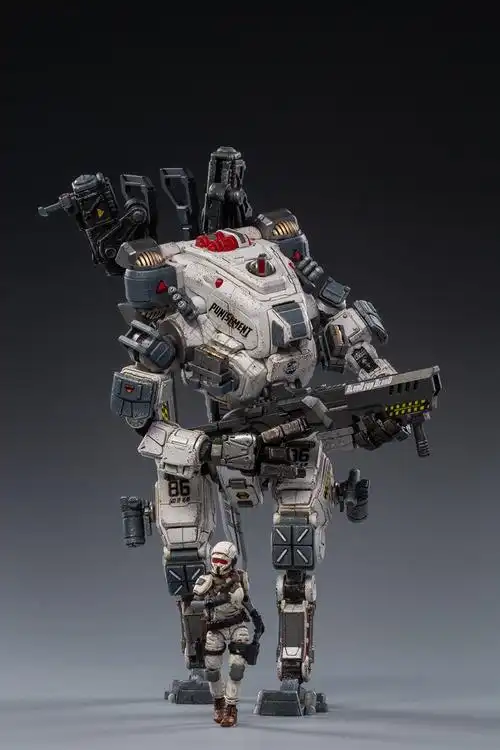 万代joytoy暗源战神86机甲兵人高度达22cm可动模型变形玩具机器人沙褐