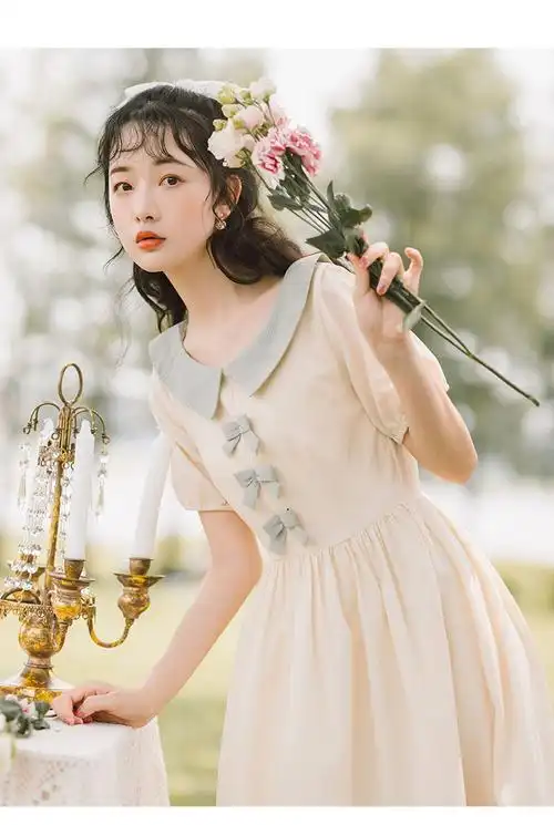 妙亦沙小清新连衣裙少女生夏装2022新款初中高中学生韩版中长款甜美