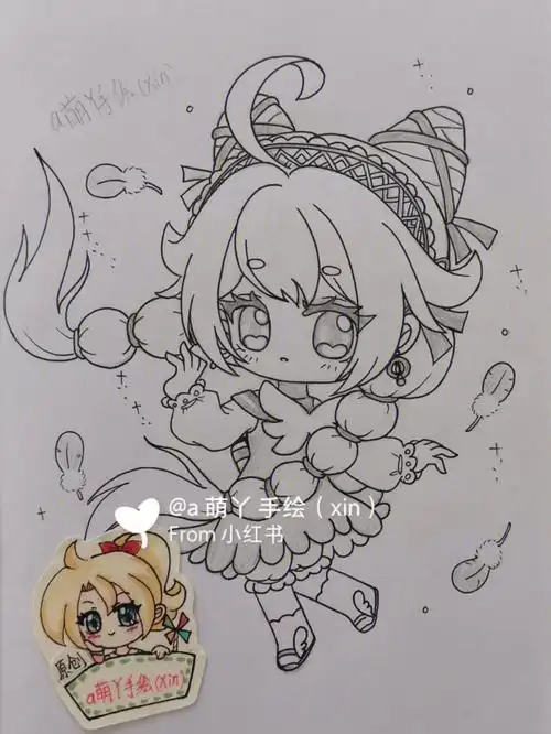 迷你世界黑天鹅奥杰塔简笔绘画画的日常教程