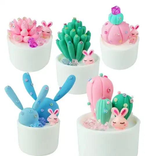 多肉手作diy手工儿童粘土超轻套装植物包套装粘土