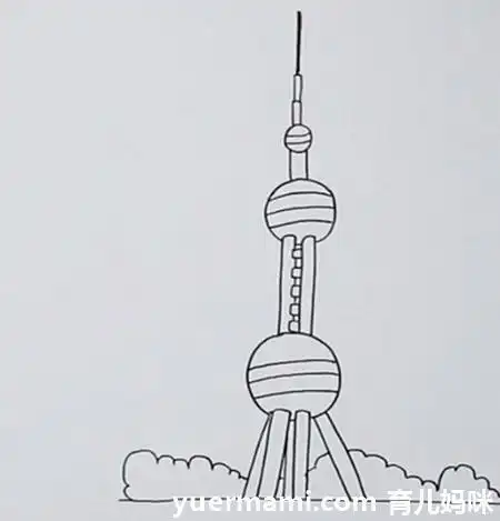 上海东方明珠塔简笔画-儿童简笔画大全东方明珠简笔画图片东方明珠
