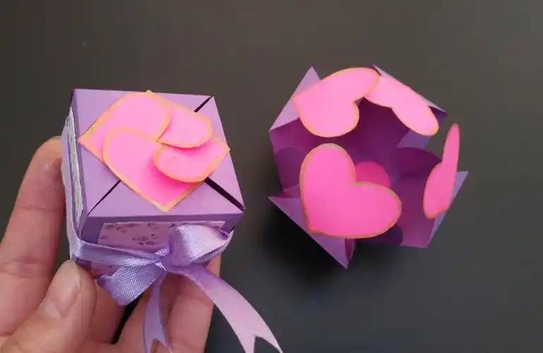 盒子 图解 diy心形收纳盒2折纸大全 5068儿童折纸盒可以来缩爱心 手工