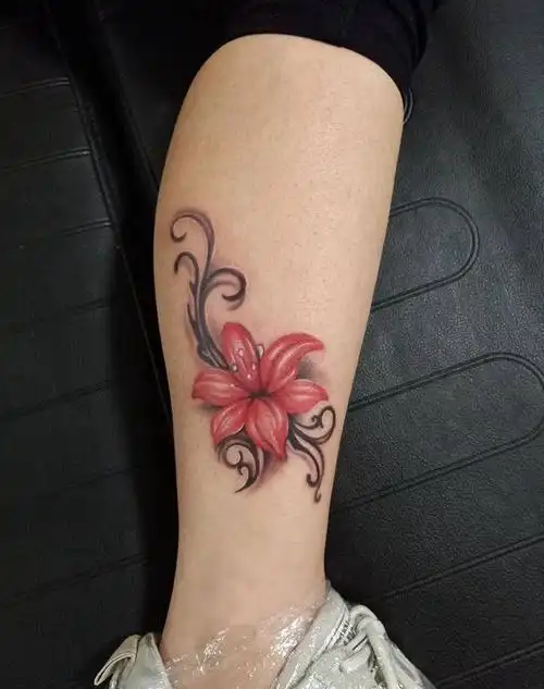 小花纹身图片_新传统纹身图案